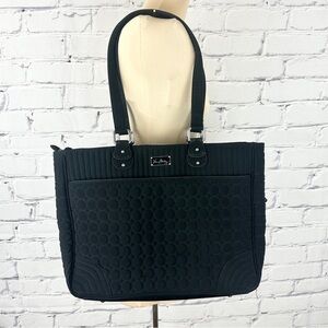 Vera Bradley Black Quilted Microfiber Large Tote Diaper Bag Purse Laptop Office